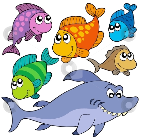 To use this stock image in your creative project, please select the size you need over to the right and click the "Add to Cart" button.
Your downloaded image will come with the Cutcaster watermark removed so don’t worry about the watermark you see on this page. Various cartoon fishes collection stock vector clipart, Various cartoon fishes collection - vector illustration. by Klara Viskova