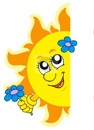 To use this stock image in your creative project, please select the size you need over to the right and click the "Add to Cart" button.
Your downloaded image will come with the Cutcaster watermark removed so don’t worry about the watermark you see on this page. Lurking Sun with flower stock vector clipart, Lurking Sun with flower - vector illustration. by Klara Viskova