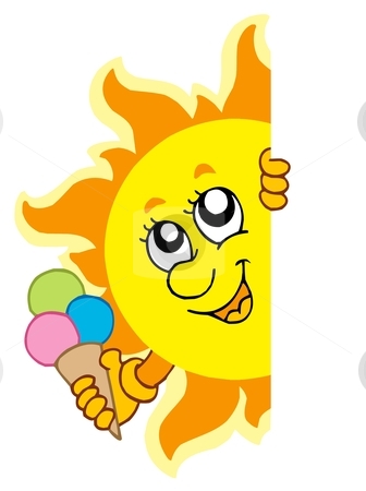 To use this stock image in your creative project, please select the size you need over to the right and click the "Add to Cart" button.
Your downloaded image will come with the Cutcaster watermark removed so don’t worry about the watermark you see on this page. Lurking Sun with ice cream stock vector clipart, Lurking Sun with icecream - vector illustration. by Klara Viskova