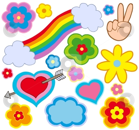 To use this stock image in your creative project, please select the size you need over to the right and click the "Add to Cart" button.
Your downloaded image will come with the Cutcaster watermark removed so don’t worry about the watermark you see on this page. Hippie decorations stock vector clipart, Hippie decorations on white background - vector illustration. by Klara Viskova