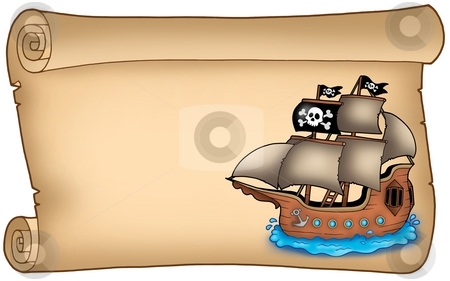 To use this stock image in your creative project, please select the size you need over to the right and click the "Add to Cart" button.
Your downloaded image will come with the Cutcaster watermark removed so don’t worry about the watermark you see on this page. Old scroll with pirate ship stock photo, Old scroll with pirate ship - color illustration. by Klara Viskova