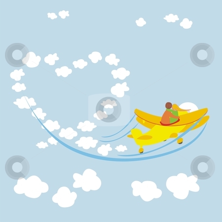 To use this stock image in your creative project, please select the size you need over to the right and click the "Add to Cart" button.
Your downloaded image will come with the Cutcaster watermark removed so don’t worry about the watermark you see on this page. Vector illustration of young couple in love flying with an airplane stock vector clipart, Vector illustration of young couple in love flying with an airplane by pilgrim.artworks