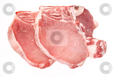 To use this stock image in your creative project, please select the size you need over to the right and click the "Add to Cart" button.
Your downloaded image will come with the Cutcaster watermark removed so don’t worry about the watermark you see on this page. Pork chop stock photo, Two fresh raw pork chop isolated on white background by ANTONIO SCARPI
