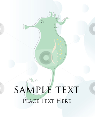 To use this stock image in your creative project, please select the size you need over to the right and click the "Add to Cart" button.
Your downloaded image will come with the Cutcaster watermark removed so don’t worry about the watermark you see on this page. Hippocampus stock vector clipart, Seahorse card by Richard Laschon