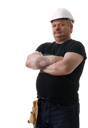 To use this stock image in your creative project, please select the size you need over to the right and click the "Add to Cart" button.
Your downloaded image will come with the Cutcaster watermark removed so don’t worry about the watermark you see on this page. Boss stock photo, Confident contractor watching the job portrait on white background by Marek Poplawski