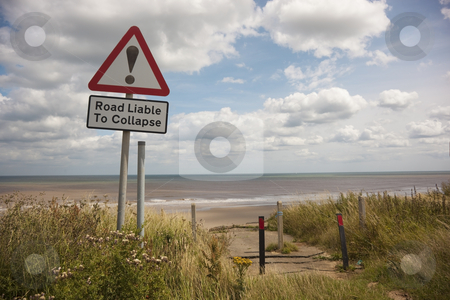 To use this stock image in your creative project, please select the size you need over to the right and click the "Add to Cart" button.
Your downloaded image will come with the Cutcaster watermark removed so don’t worry about the watermark you see on this page. End of the road 2 stock photo, A warning sign near the coast in summer by Mike Smith