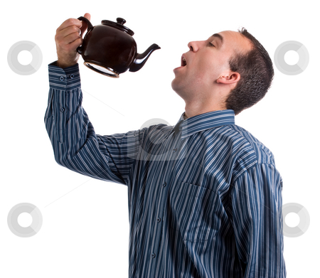 To use this stock image in your creative project, please select the size you need over to the right and click the "Add to Cart" button.
Your downloaded image will come with the Cutcaster watermark removed so don’t worry about the watermark you see on this page. Thirsty Man stock photo, A thirsty man is about to pour tea from the kettle straight into his mouth, isolated against a white background by Richard Nelson
