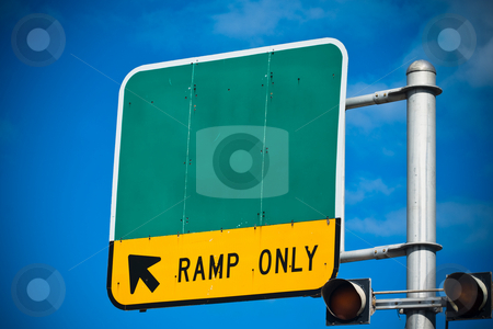 To use this stock image in your creative project, please select the size you need over to the right and click the "Add to Cart" button.
Your downloaded image will come with the Cutcaster watermark removed so don’t worry about the watermark you see on this page. Road sign stock photo, Blank highway or road sign showing ramp only indication by Jose Wilson Araujo