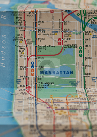 To use this stock image in your creative project, please select the size you need over to the right and click the "Add to Cart" button.
Your downloaded image will come with the Cutcaster watermark removed so don’t worry about the watermark you see on this page. New York subway map stock photo, Folded New York City subway map with selective focus on central park by Laurent Dambies