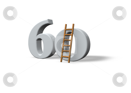 To use this stock image in your creative project, please select the size you need over to the right and click the "Add to Cart" button.
Your downloaded image will come with the Cutcaster watermark removed so don’t worry about the watermark you see on this page. Sixty stock photo, The number sixty - 60 - and a ladder on white background - 3d illustration by J?