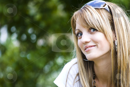 To use this stock image in your creative project, please select the size you need over to the right and click the "Add to Cart" button.
Your downloaded image will come with the Cutcaster watermark removed so don’t worry about the watermark you see on this page. Beautiful young woman portrait stock photo, Beautiful young woman outdoor portrait by Desislava Dimitrova