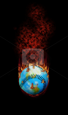 To use this stock image in your creative project, please select the size you need over to the right and click the "Add to Cart" button.
Your downloaded image will come with the Cutcaster watermark removed so don’t worry about the watermark you see on this page. Baseball - A Hot topic for the World stock photo, Detailed. This burning baseball globe was hit too hard - it flies with fire, fume and flames... by Reinhart Eo