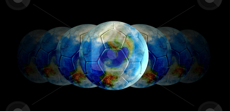 To use this stock image in your creative project, please select the size you need over to the right and click the "Add to Cart" button.
Your downloaded image will come with the Cutcaster watermark removed so don’t worry about the watermark you see on this page. Football - the centre of the world stock photo, All the world is football by Reinhart Eo