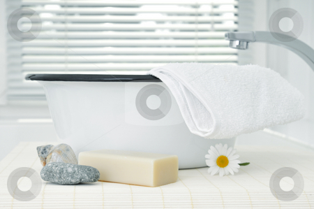 To use this stock image in your creative project, please select the size you need over to the right and click the "Add to Cart" button.
Your downloaded image will come with the Cutcaster watermark removed so don’t worry about the watermark you see on this page. In the bathroom stock photo, Modern bathroom with a littel bit retro look by Carmen Steiner