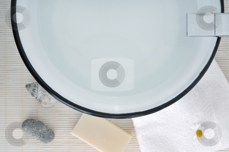 To use this stock image in your creative project, please select the size you need over to the right and click the "Add to Cart" button.
Your downloaded image will come with the Cutcaster watermark removed so don’t worry about the watermark you see on this page. Wash basin stock photo, Retro wash basin in a modern bathroom by Carmen Steiner