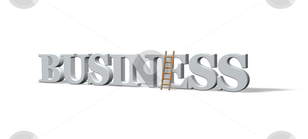 To use this stock image in your creative project, please select the size you need over to the right and click the "Add to Cart" button.
Your downloaded image will come with the Cutcaster watermark removed so don’t worry about the watermark you see on this page. Business stock photo, The word business and a ladder - 3d illustration by J?
