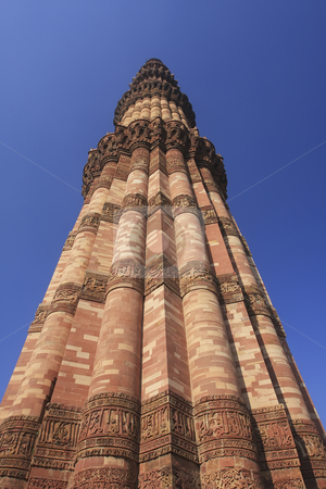 To use this stock image in your creative project, please select the size you need over to the right and click the "Add to Cart" button.
Your downloaded image will come with the Cutcaster watermark removed so don’t worry about the watermark you see on this page. Qutb Minar, Delhi, India stock photo, Qutub Minar is the tallest brick minaret in the world at 72.5 meters. Commenced by the first Muslim ruler of Delhi in 1193, it was only completed in 1368. It is now listed as a UNESCO World Heritage Site. by Sharron Schiefelbein