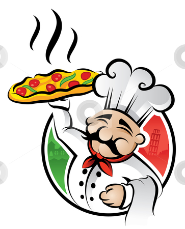 To use this stock image in your creative project, please select the size you need over to the right and click the "Add to Cart" button.
Your downloaded image will come with the Cutcaster watermark removed so don’t worry about the watermark you see on this page. Pizza Chef stock vector clipart, Illustration of an italian cartoon chef with a freshly baked pizza by Thomas Amby Johansen