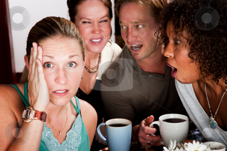 To use this stock image in your creative project, please select the size you need over to the right and click the "Add to Cart" button.
Your downloaded image will come with the Cutcaster watermark removed so don’t worry about the watermark you see on this page. Four Friends Gossiping in a Coffee House stock photo, Four adult gossiping friends meeting in a coffee house by Scott Griessel