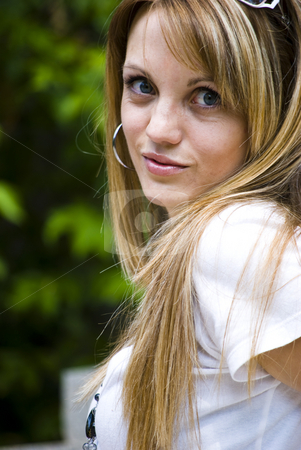 To use this stock image in your creative project, please select the size you need over to the right and click the "Add to Cart" button.
Your downloaded image will come with the Cutcaster watermark removed so don’t worry about the watermark you see on this page. Beautiful young woman portrait stock photo, Beautiful young woman outdoor portrait by Desislava Dimitrova