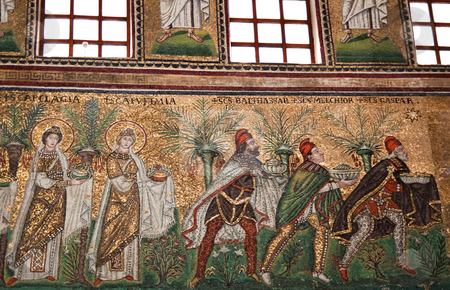 To use this stock image in your creative project, please select the size you need over to the right and click the "Add to Cart" button.
Your downloaded image will come with the Cutcaster watermark removed so don’t worry about the watermark you see on this page. Ravenna Mosaic stock photo, A classical mosaic of Ravenna, ancient capital of Byzantine Empire by Fabio Alcini