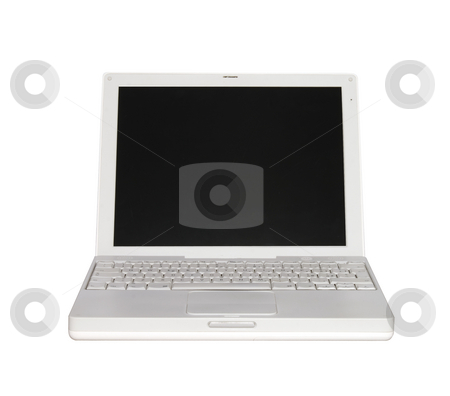 To use this stock image in your creative project, please select the size you need over to the right and click the "Add to Cart" button.
Your downloaded image will come with the Cutcaster watermark removed so don’t worry about the watermark you see on this page. Laptop stock photo, White laptop, with black screen, over white by Fabio Alcini