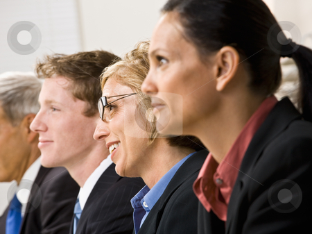 To use this stock image in your creative project, please select the size you need over to the right and click the "Add to Cart" button.
Your downloaded image will come with the Cutcaster watermark removed so don’t worry about the watermark you see on this page. Business people in meeting stock photo, Business people in meeting by Jonathan Ross
