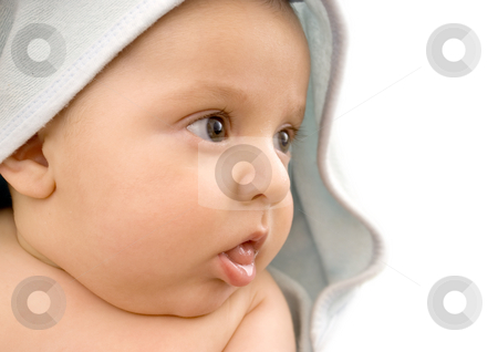 To use this stock image in your creative project, please select the size you need over to the right and click the "Add to Cart" button.
Your downloaded image will come with the Cutcaster watermark removed so don’t worry about the watermark you see on this page. Cute baby after bath stock photo, Cute baby with towel arfter taking bath by Martin Cuevas