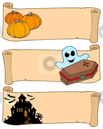 To use this stock image in your creative project, please select the size you need over to the right and click the "Add to Cart" button.
Your downloaded image will come with the Cutcaster watermark removed so don’t worry about the watermark you see on this page. Halloween banners collection 2 stock vector clipart, Halloween banners collection 2 - vector illustration. by Klara Viskova
