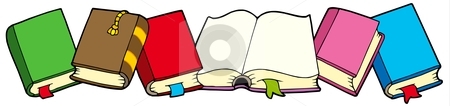 To use this stock image in your creative project, please select the size you need over to the right and click the "Add to Cart" button.
Your downloaded image will come with the Cutcaster watermark removed so don’t worry about the watermark you see on this page. Line of books stock vector clipart, Line of books - vector illustration. by Klara Viskova