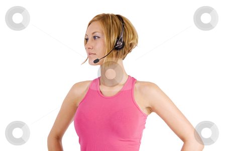 To use this stock image in your creative project, please select the size you need over to the right and click the "Add to Cart" button.
Your downloaded image will come with the Cutcaster watermark removed so don’t worry about the watermark you see on this page. Woman with headset stock photo, Fitness woman with headset looking to the side by Daniel Kafer