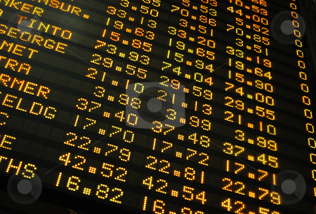 To use this stock image in your creative project, please select the size you need over to the right and click the "Add to Cart" button.
Your downloaded image will come with the Cutcaster watermark removed so don’t worry about the watermark you see on this page. Share Prices stock photo, Share prices quoted on an electronic board. by Lee Torrens