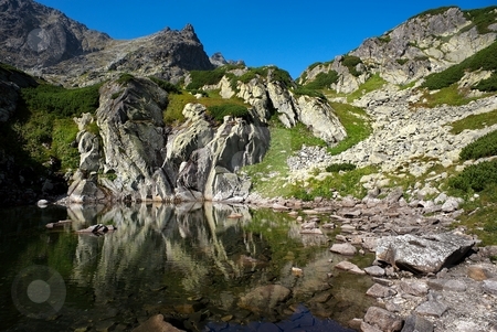 To use this stock image in your creative project, please select the size you need over to the right and click the "Add to Cart" button.
Your downloaded image will come with the Cutcaster watermark removed so don’t worry about the watermark you see on this page. Colorfull stones by mountain lake stock photo, Mountain lake scenery with colorful stones by Juraj Kovacik