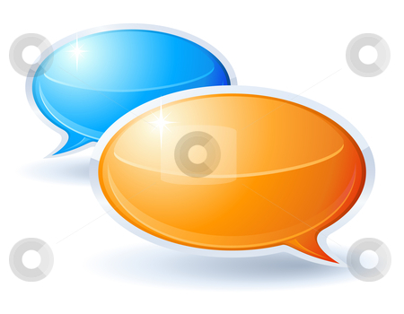 To use this stock image in your creative project, please select the size you need over to the right and click the "Add to Cart" button.
Your downloaded image will come with the Cutcaster watermark removed so don’t worry about the watermark you see on this page. Speech bubbles stock vector clipart, Speech bubbles orange and blue by Laurent Renault