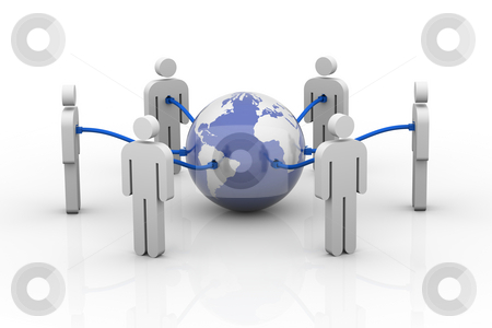 To use this stock image in your creative project, please select the size you need over to the right and click the "Add to Cart" button.
Your downloaded image will come with the Cutcaster watermark removed so don’t worry about the watermark you see on this page. Connected People stock photo, People connected to the world wide web by blue computer cables and connectors by Nuno Andre