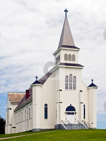 To use this stock image in your creative project, please select the size you need over to the right and click the "Add to Cart" button.
Your downloaded image will come with the Cutcaster watermark removed so don’t worry about the watermark you see on this page. Church in St. Peter's Bay, PEI, Canada stock photo, A beautiful, old church building in St. Peter's Bay, Prince Edward Island, Canada by Kenneth Keifer