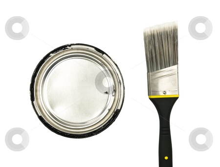 To use this stock image in your creative project, please select the size you need over to the right and click the "Add to Cart" button.
Your downloaded image will come with the Cutcaster watermark removed so don’t worry about the watermark you see on this page. Paint and Brush stock photo, Can of paint and brush on a white background by John Teeter