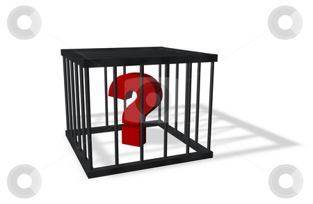 To use this stock image in your creative project, please select the size you need over to the right and click the "Add to Cart" button.
Your downloaded image will come with the Cutcaster watermark removed so don’t worry about the watermark you see on this page. Forbidden questions stock photo, Question mark in a cage on white background - 3d illustration by J?
