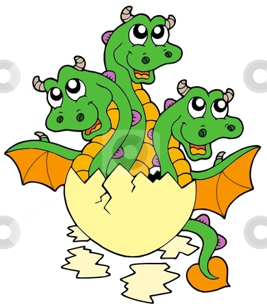 To use this stock image in your creative project, please select the size you need over to the right and click the "Add to Cart" button.
Your downloaded image will come with the Cutcaster watermark removed so don’t worry about the watermark you see on this page. Little three headed dragon in egg stock vector clipart, Little three headed dragon in egg - vector illustration. by Klara Viskova
