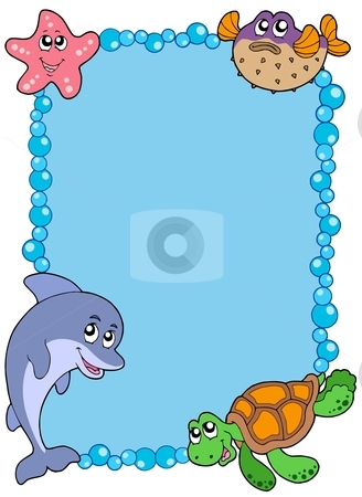 To use this stock image in your creative project, please select the size you need over to the right and click the "Add to Cart" button.
Your downloaded image will come with the Cutcaster watermark removed so don’t worry about the watermark you see on this page. Frame with sea animals 1 stock vector clipart, Frame with sea animals 1 - vector illustration. by Klara Viskova