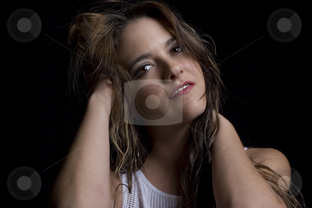 To use this stock image in your creative project, please select the size you need over to the right and click the "Add to Cart" button.
Your downloaded image will come with the Cutcaster watermark removed so don’t worry about the watermark you see on this page. Women in her twenty stock photo, Portait of a women in her twenty with her hand in her hair by Yann Poirier