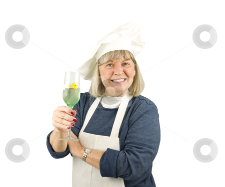 To use this stock image in your creative project, please select the size you need over to the right and click the "Add to Cart" button.
Your downloaded image will come with the Cutcaster watermark removed so don’t worry about the watermark you see on this page. Senior with Wine stock photo, Senior Chef with Wine on a White Background by John Teeter