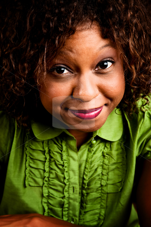 To use this stock image in your creative project, please select the size you need over to the right and click the "Add to Cart" button.
Your downloaded image will come with the Cutcaster watermark removed so don’t worry about the watermark you see on this page. Pretty African American Woman stock photo, Pretty African American Woman in Bright Green Blouse by Scott Griessel