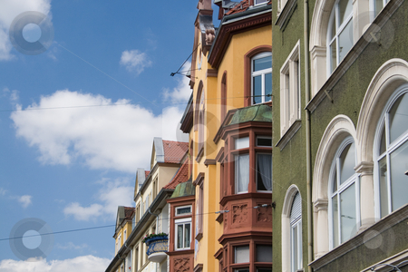 To use this stock image in your creative project, please select the size you need over to the right and click the "Add to Cart" button.
Your downloaded image will come with the Cutcaster watermark removed so don’t worry about the watermark you see on this page. Colorful European Houses stock photo, Colourful European houses on a beautiful summer day, shot against the blue-white sky, a symbol of Bavaria in Germany, where this photo was shot. by Holger Feroudj