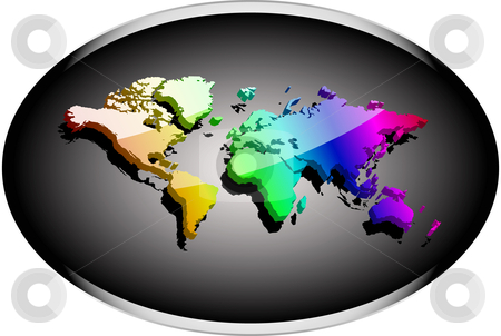 To use this stock image in your creative project, please select the size you need over to the right and click the "Add to Cart" button.
Your downloaded image will come with the Cutcaster watermark removed so don’t worry about the watermark you see on this page. Noble business 3d world stock vector clipart, Earth map 3d rainbow colored with reflective surface by danielboom