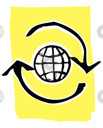 To use this stock image in your creative project, please select the size you need over to the right and click the "Add to Cart" button.
Your downloaded image will come with the Cutcaster watermark removed so don’t worry about the watermark you see on this page. Woodcut recycle image #3 stock vector clipart, Web Globe in a circle of recycle or refresh arrows. by Jeffrey Thompson