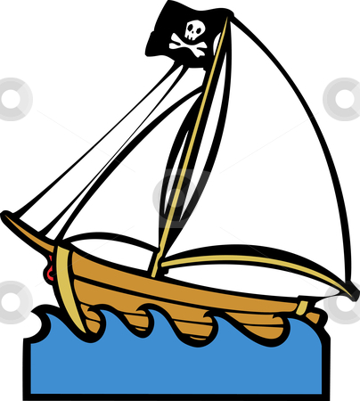 To use this stock image in your creative project, please select the size you need over to the right and click the "Add to Cart" button.
Your downloaded image will come with the Cutcaster watermark removed so don’t worry about the watermark you see on this page. Pirate Boat stock vector clipart, Simple children's boat image with pirate flag and sails. by Jeffrey Thompson
