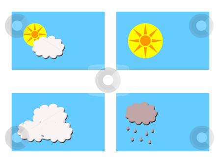 To use this stock image in your creative project, please select the size you need over to the right and click the "Add to Cart" button.
Your downloaded image will come with the Cutcaster watermark removed so don’t worry about the watermark you see on this page. Different weathers symbols stock photo, Four rectangular boxes showing different types of weather with copy space, isolaed on white background. by Martin Crowdy