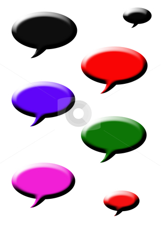 To use this stock image in your creative project, please select the size you need over to the right and click the "Add to Cart" button.
Your downloaded image will come with the Cutcaster watermark removed so don’t worry about the watermark you see on this page. Speech bubbles stock photo, Set of colorful three dimensional speech bubbles isolated on white background. by Martin Crowdy