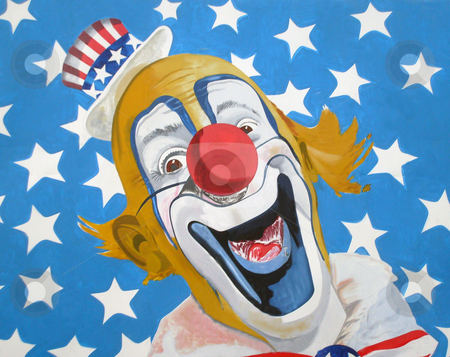 To use this stock image in your creative project, please select the size you need over to the right and click the "Add to Cart" button.
Your downloaded image will come with the Cutcaster watermark removed so don’t worry about the watermark you see on this page. Patriotic American Uncle Sam clown stock photo, Illustration of patriotic Uncle Sam American circus clown wearing top hat with stars and stripe background. by Martin Crowdy